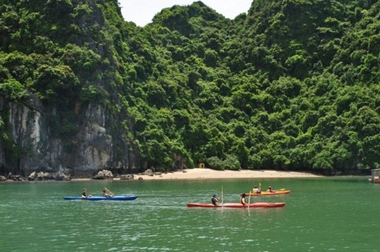 Hoạt động chèo thuyền kayak ở cát bà tham quan khám phá vịnh Lan Hạ